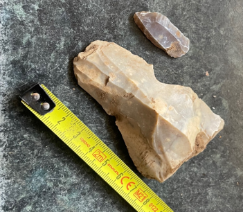 Stone age flint spearheads